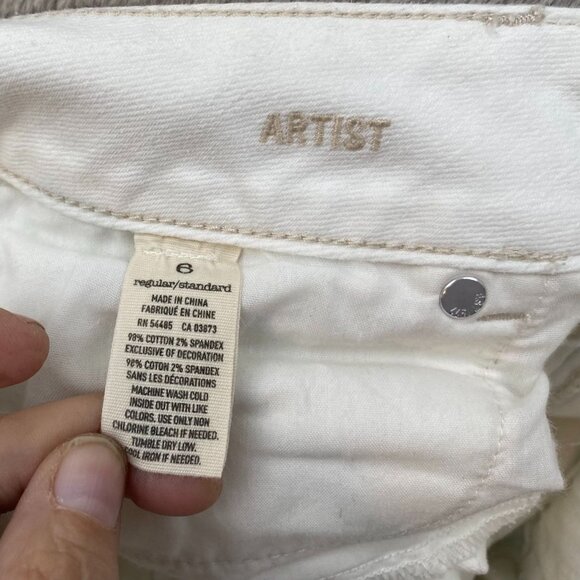American Eagle Women's Artist Jeans Size 6 White Stretch Denim Straight Leg - Picture 9 of 15